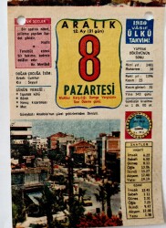 8 Aralık 1980 Takvim Yaprağı - Doğum Günü Hediyesi EFM(N)6614 - Gökçekoleksiyon