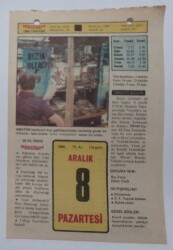 8 Aralık 1980 Takvim Yaprağı - Doğum Günü Hediyesi EFM(N)7224 - Gökçekoleksiyon