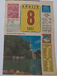 8 Aralık 1987 Takvim Yaprağı - Doğum Günü Hediyesi EFM(N)6942 - Gökçekoleksiyon