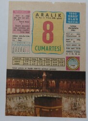 8 Aralık 1990 Takvim Yaprağı - Doğum Günü Hediyesi EFM(N)6788 - Gökçekoleksiyon