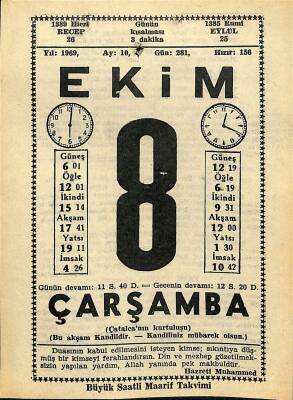 8 Ekim 1969 Takvim Yaprağı - Doğum Günü Hediyesi EFM(N)11130 - 1