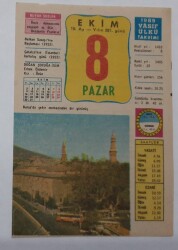 8 Ekim 1989 Takvim Yaprağı - Doğum Günü Hediyesi EFM(N)6579 - Gökçekoleksiyon