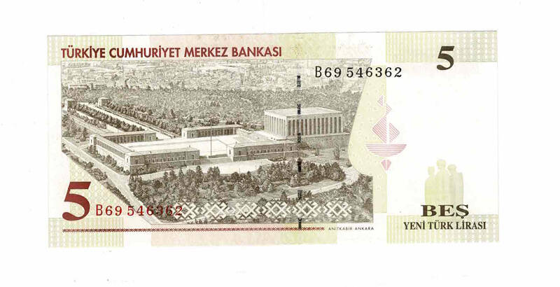 8. Emisyon 5 YTL Seri B69 ÇİL TCK9796 - 1