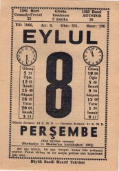 8 Eylül 1966 Takvim Yaprağı EFM(N)3597 - 2