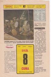 8 Eylül 1978 Takvim Yaprağı -Doğum Günü Hediyesi EFM(N)6260 - Gökçekoleksiyon
