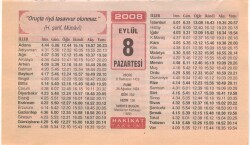 8 Eylül 2008 Takvim Yaprağı EFM(N)2668 - 1