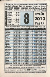 8 Eylül 2013 Takvim Yaprağı - Doğum Günü Hediyesi EFMN13582 - Gökçekoleksiyon