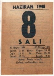 8 Haziran 1948 Takvim Yaprağı EFM(N)1393 - 4