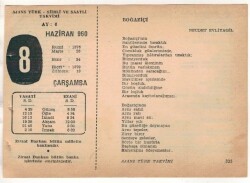 8 Haziran 1960 Ajans Türk Takvim Yaprağı (Şiirli Saatli) EFM(N)1625 - 4