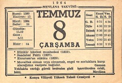 8 Haziran 1964 Takvim Yaprağı - Doğum Günü Hediyesi EFMN15561 - Gökçekoleksiyon