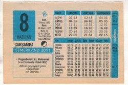 8 Haziran 2011 Takvim Yaprağı EFM(N)1204 - Gökçekoleksiyon