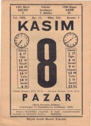 8 Kasım 1964 Takvim Yaprağı EFM(N)3665 - 3