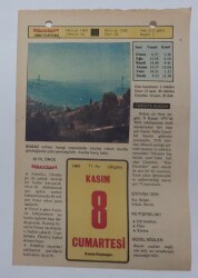 8 Kasım 1980 Takvim Yaprağı - Doğum Günü Hediyesi EFM(N)7105 - Gökçekoleksiyon