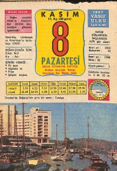 8 Kasım 1982 Takvim Yaprağı - Doğum Günü Hediyesi EFM(N)11875 - Gökçekoleksiyon