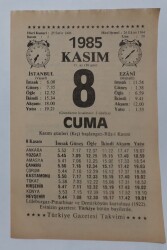 8 Kasım 1985 Takvim Yaprağı - Doğum Günü Hediyesi EFM(N)6684 - Gökçekoleksiyon