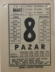 8 Mart 1970 Takvim Yaprağı - Doğum Günü Hediyesi EFM(N)7952 - 2