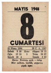 8 Mayıs 1948 Takvim Yaprağı EFM890 - 3
