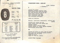8 Mayıs 1960 Takvim Yaprağı - Doğum Günü Hediyesi EFM(N)11464 - Gökçekoleksiyon