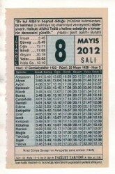 8 Mayıs 2012 Takvim Yaprağı EFM(N)1939 - 3