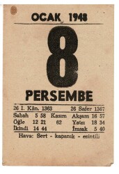 8 Ocak 1948 Takvim Yaprağı EFM928 - 3
