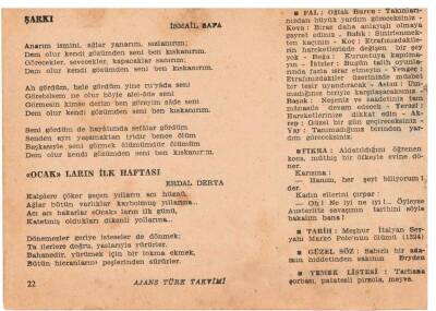 8 Ocak 1960 Ajans Türk Takvim Yaprağı(Şiirli Saatli) EFM(N)1802 - 2