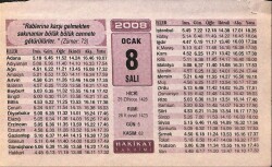 8 Ocak 2008 Takvim Yaprağı - Doğum Günü Hediyesi EFM(N)7474 - Gökçekoleksiyon