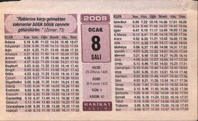 8 Ocak 2008 Takvim Yaprağı - Doğum Günü Hediyesi EFM(N)7474 - 1