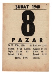 8 Şubat 1948 Takvim Yaprağı EFM918 - 3