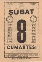 8 Şubat 1964 Takvim Yaprağı EFM(N)5718 - 2