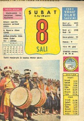 8 Şubat 1983 Takvim Yaprağı - Doğum Günü Hediyesi EFM(N)11737 - Gökçekoleksiyon
