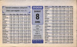 8 Şubat 2008 Takvim Yaprağı - Doğum Günü Hediyesi EFM(N)7502 - Gökçekoleksiyon