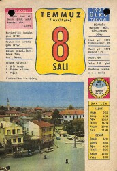 8 Temmuz 1975 Takvim Yaprağı - Doğum Günü Hediyesi EFM(N)9272 - Gökçekoleksiyon