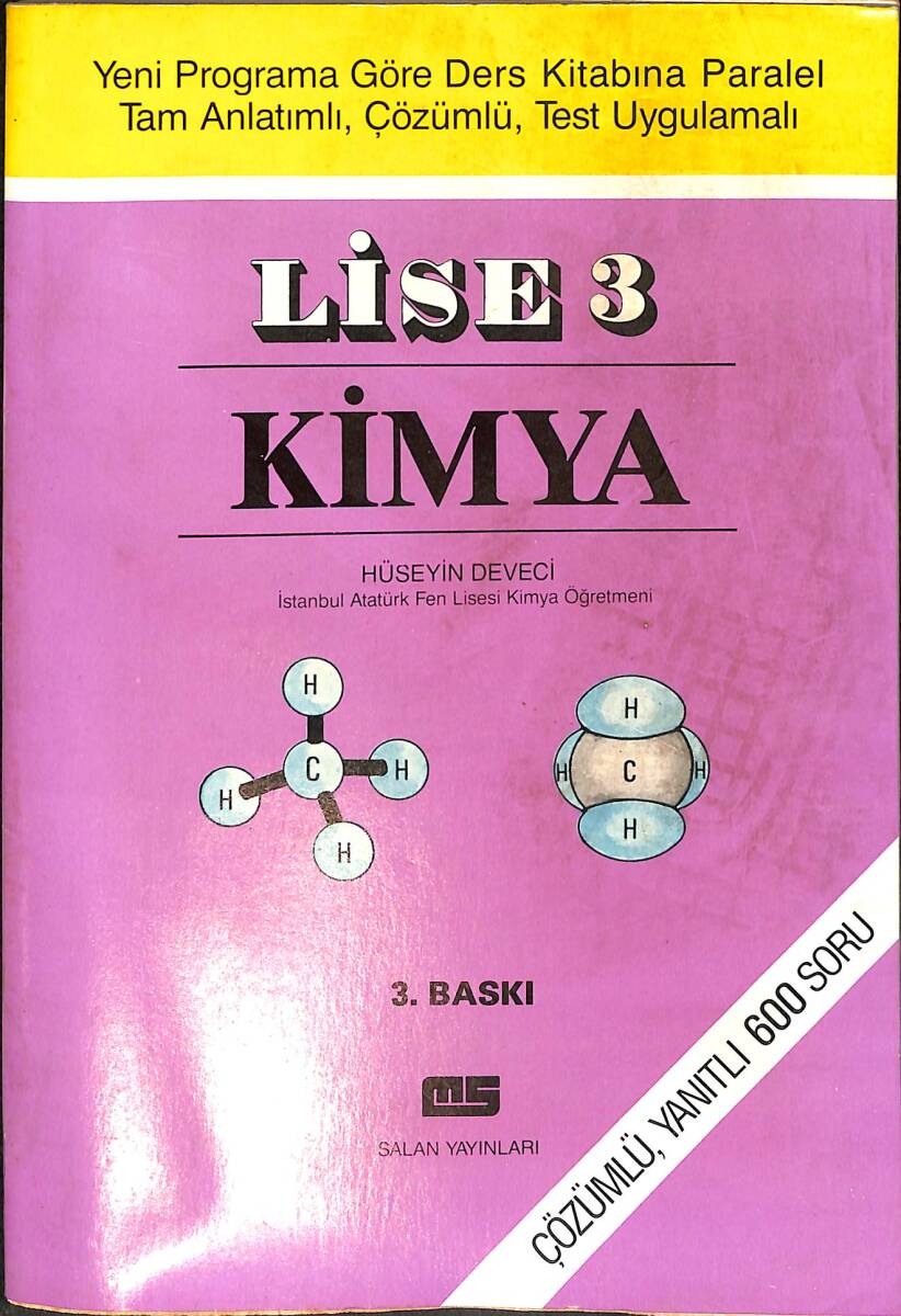80'ler Lise 3 Kimya Kitabı - Çözümlü, Yanıtlı 600 Soru NDR99018 - 1
