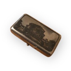 84 Damgalı Rus Savatlı Gümüş Tütün Tabakası AOB121 - Gökçekoleksiyon