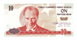 8.Emisyon 10 Yeni Türk Lirası (10 YTL) Seri E36 - ÇİL TCK10438 - 2