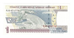 8.Emisyon 1.Tertip 1 Yeni Türk Lirası (1 YTL) Seri A25 - ÇİL TCK10190 - 3