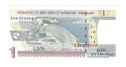 8.Emisyon 1.Tertip 1 Yeni Türk Lirası (1 YTL) Seri A29 - ÇİL TCK10191 - 1