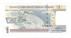 8.Emisyon 1.Tertip 1 Yeni Türk Lirası (1 YTL) Seri A32 - ÇİL TCK10192 - 3