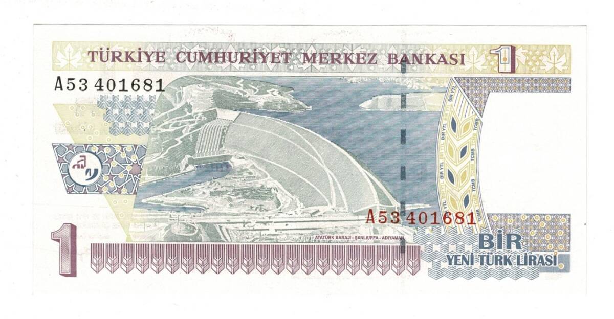 8.Emisyon 1.Tertip 1 Yeni Türk Lirası (1 YTL) Seri A53 - ÇA TCK10199 - 1