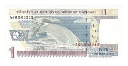 8.Emisyon 1.Tertip 1 Yeni Türk Lirası (1 YTL) Seri A66 - ÇİL TCK10201 - 3