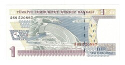 8.Emisyon 1.Tertip 1 Yeni Türk Lirası (1 YTL) Seri A68 - ÇİL TCK10202 - Gökçekoleksiyon