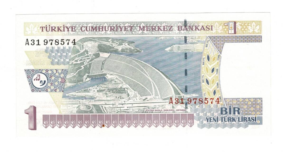 8.Emisyon 1.Tertip 1 Yeni Türk Lirası (1 YTL) Seri A31 - ÇİL TCK10244 - 1