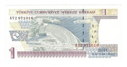 8.Emisyon 1.Tertip 1 Yeni Türk Lirası (1 YTL) Seri A72 - ÇİL TCK10204 - Gökçekoleksiyon