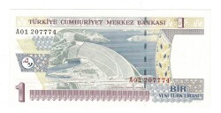 8.Emisyon 1.Tertip 1 Yeni Türk Lirası (1 YTL) Seri A01 - ÇA TCK10187 - 1