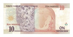 8.Emisyon 1.Tertip 10 Yeni Türk Lirası (10 YTL) Seri D26 - ÇİL TCK10208 - 3