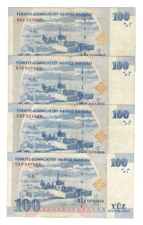8.Emisyon 1.Tertip 100 Yeni Türk Lirası (100 YTL) Seri A/B/C/D Takım - ÇT TCK10223 - Gökçekoleksiyon
