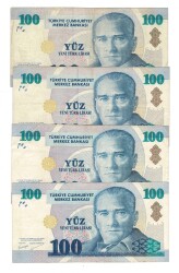 8.Emisyon 1.Tertip 100 Yeni Türk Lirası (100 YTL) Seri A/B/C/D Takım - ÇT TCK10223 - 2