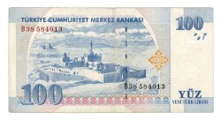 8.Emisyon 1.Tertip 100 Yeni Türk Lirası (100 YTL) Seri B38 - ÇÇT TCK10225 - Gökçekoleksiyon