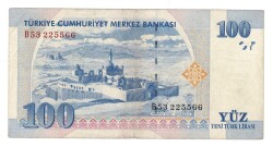 8.Emisyon 1.Tertip 100 Yeni Türk Lirası (100 YTL) Seri B53 22-55-66 - ÇT+ TCK10226 - Gökçekoleksiyon