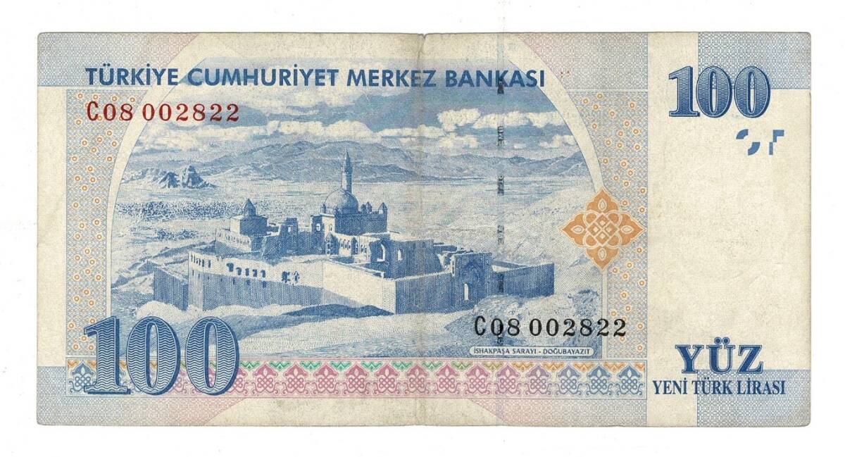 8.Emisyon 1.Tertip 100 Yeni Türk Lirası (100 YTL) Seri C08 - ÇT TCK10229 - 1